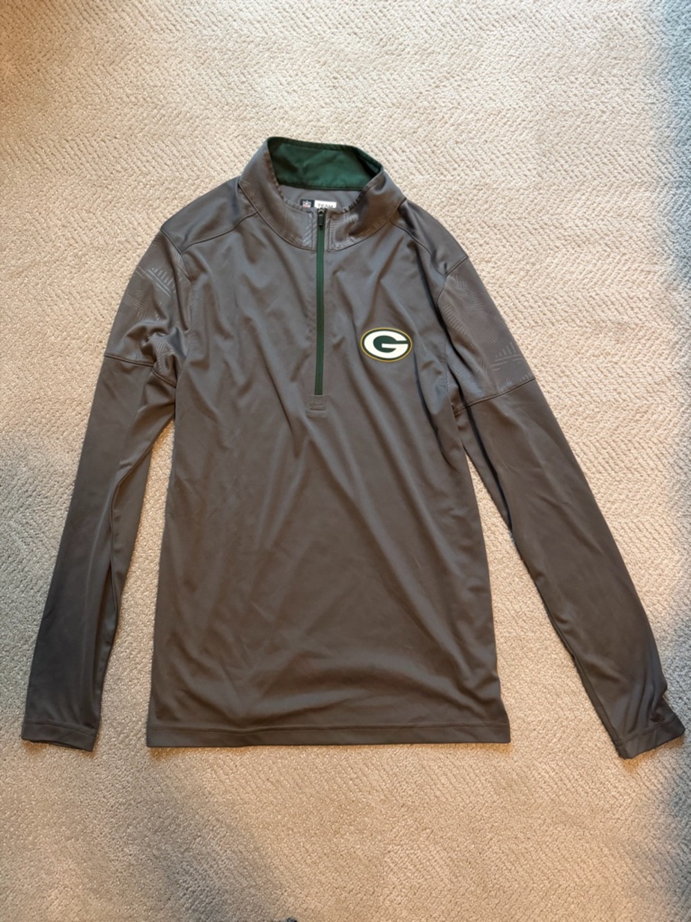 NFL Team Apparel Gray Jacket with Green Interior